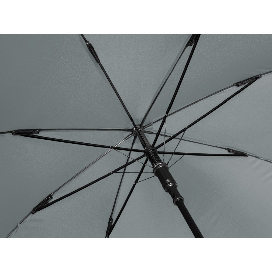 Зонт-трость Reviver с куполом из переработанного пластика, серый