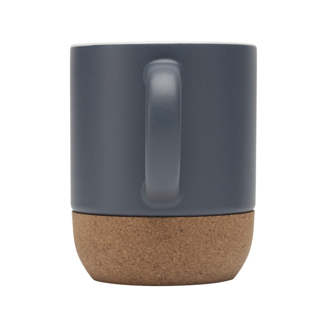 Billie керамическая кружка объемом 300 мл с пробковыми деталями и матовой отделкойм, синий ледяной