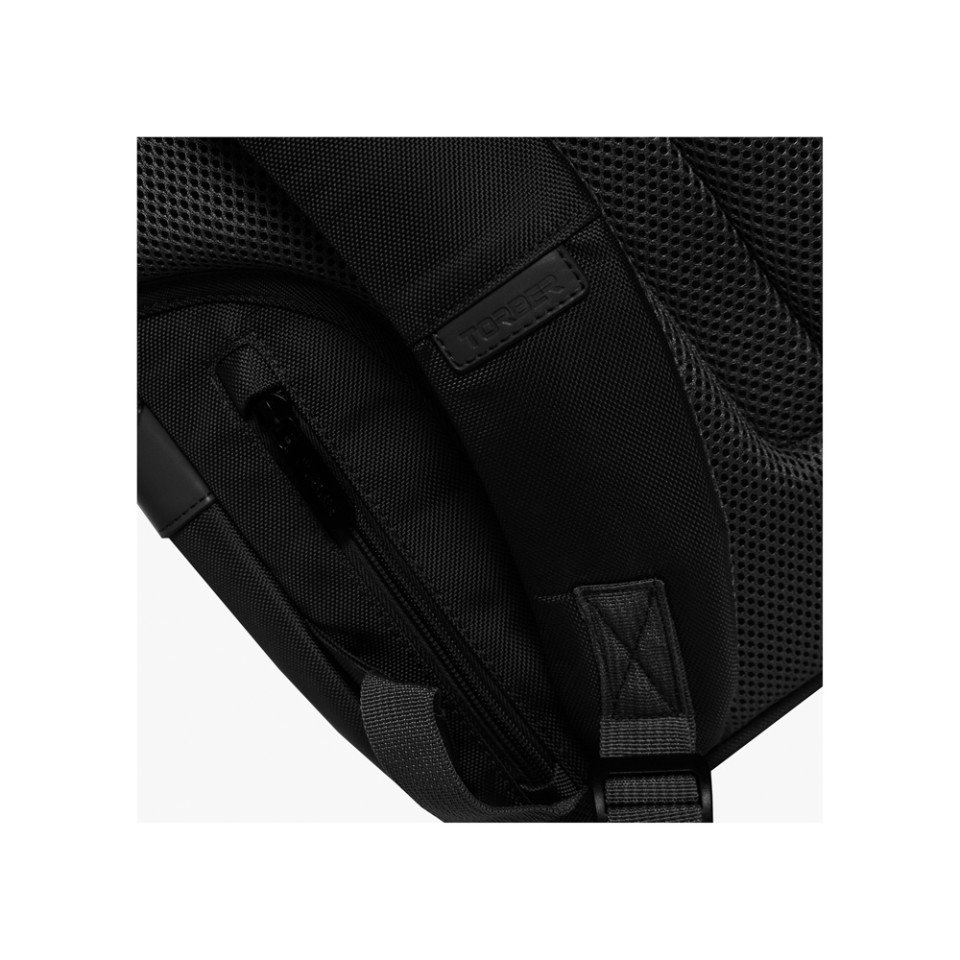 Рюкзак TORBER VECTOR с отделением для ноутбука 15,6", черный, полиэстер 840D, 44 х 30 x 9,5 см