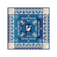 Платок "Птица дивная", синий