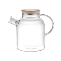 Стеклянный чайник с бамбуковой крышкой "Sencha M"