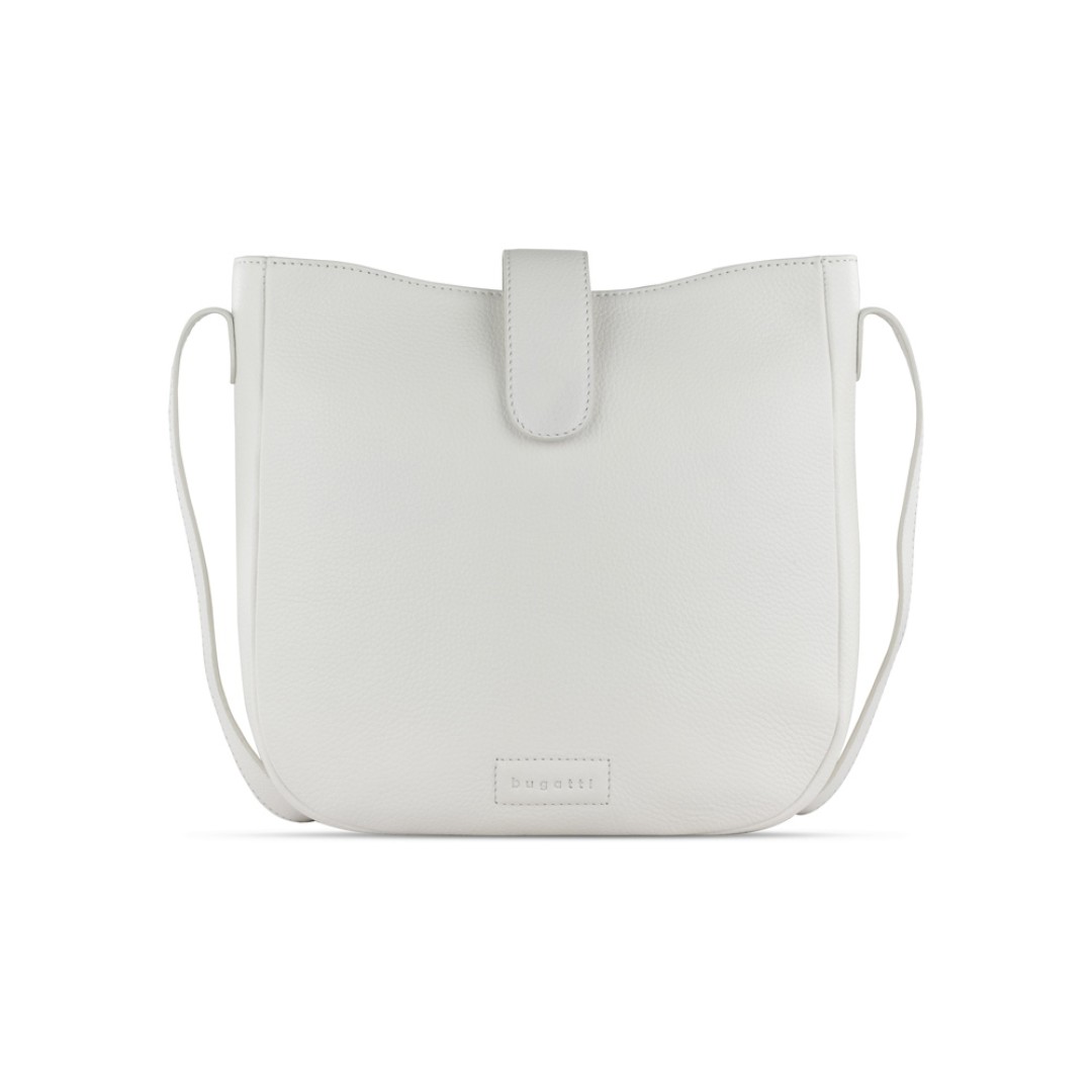 Сумка женская BUGATTI Elsa, белая, воловья кожа/полиэстер, 29х8х27 см