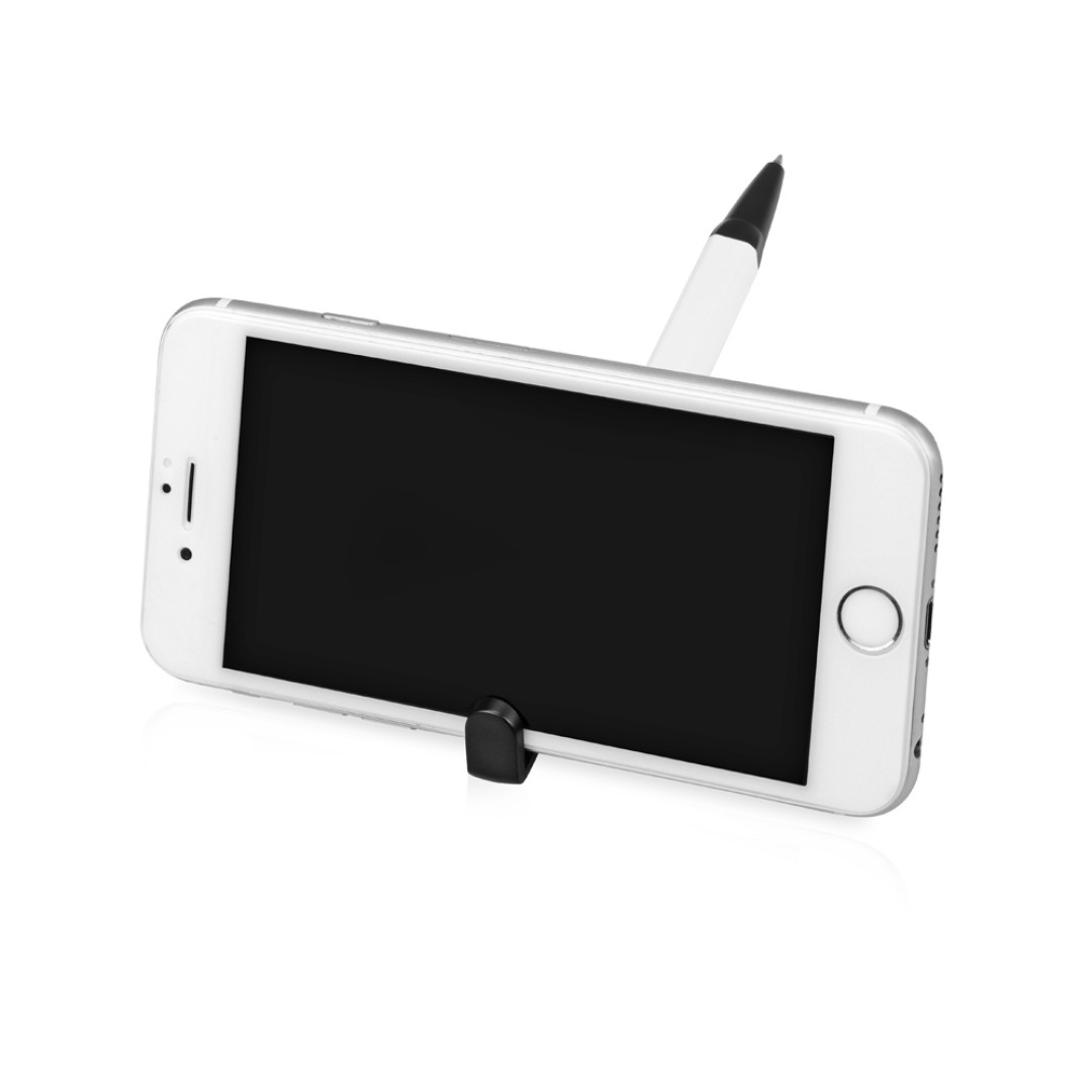 Ручка-подставка металлическая, «Кипер Q», белый/черный