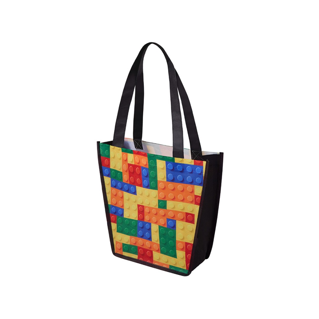 Сумка для шопинга с донной складкой и ручкой из нетканого PET материала