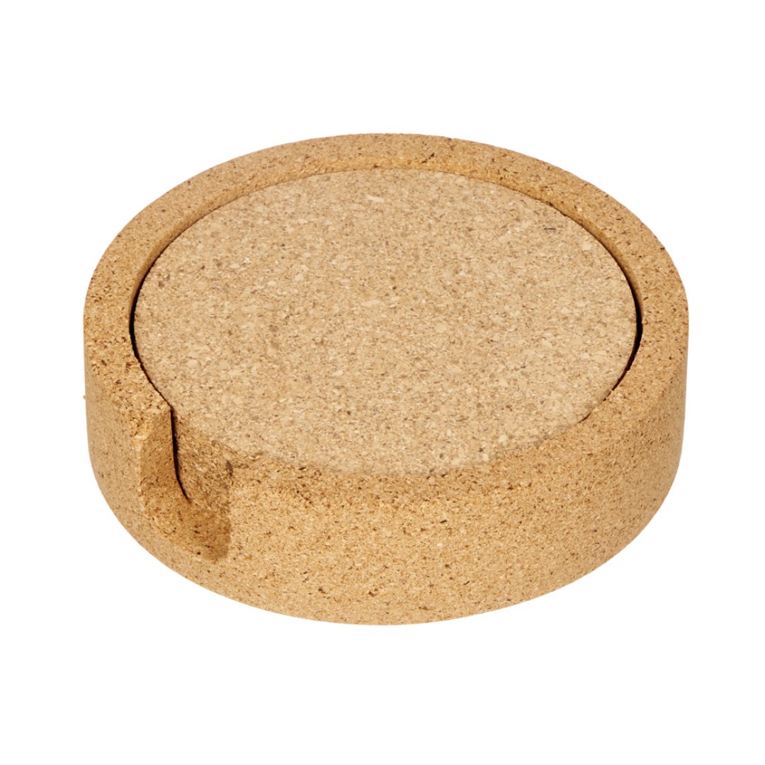 Набор костеров из пробки на подставке из пробки "Krock"