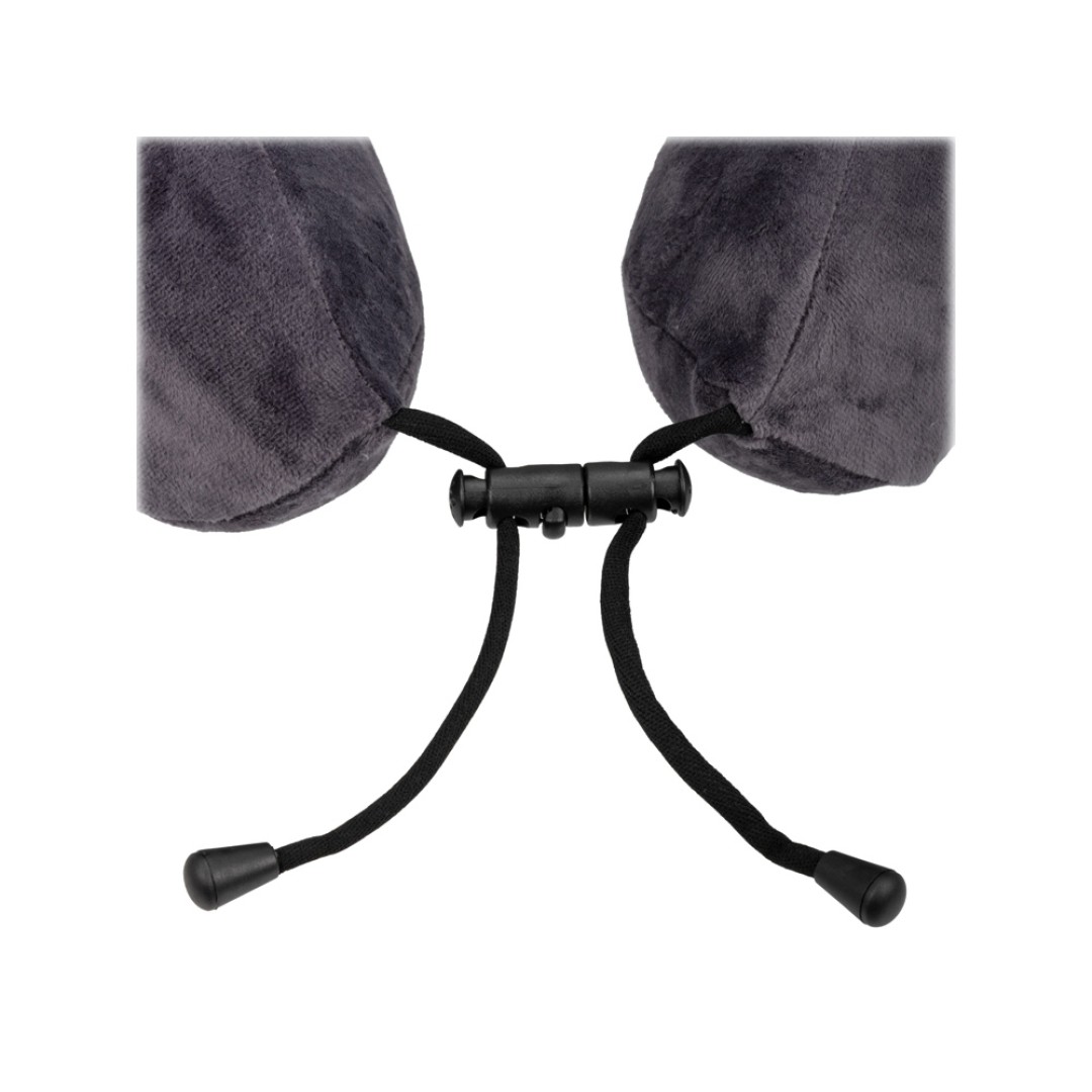 Подушка TORBER, дорожная, с эффектом памяти, тёмно-серая, полиэстер+спандекс