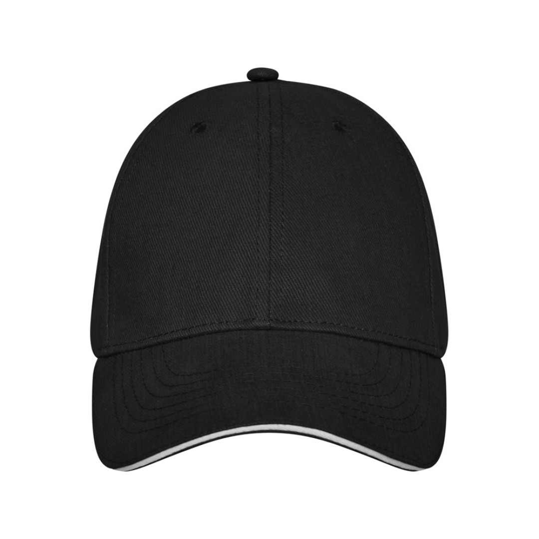 Бейсболка Darton, 6 панелей, черный