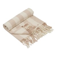 Плед Reglet, 130x150 см ( с учетом бахромы) 100% хлопок, бежевый