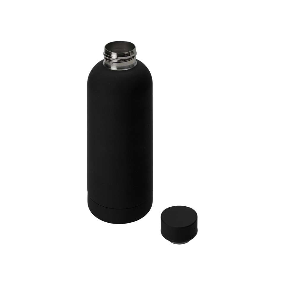 Вакуумная термобутылка "Cask" Waterline, soft touch, 500 мл, черный