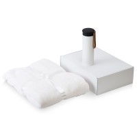 Подарочный набор с пледом, термосом "Cozy hygge" 2.0, белый