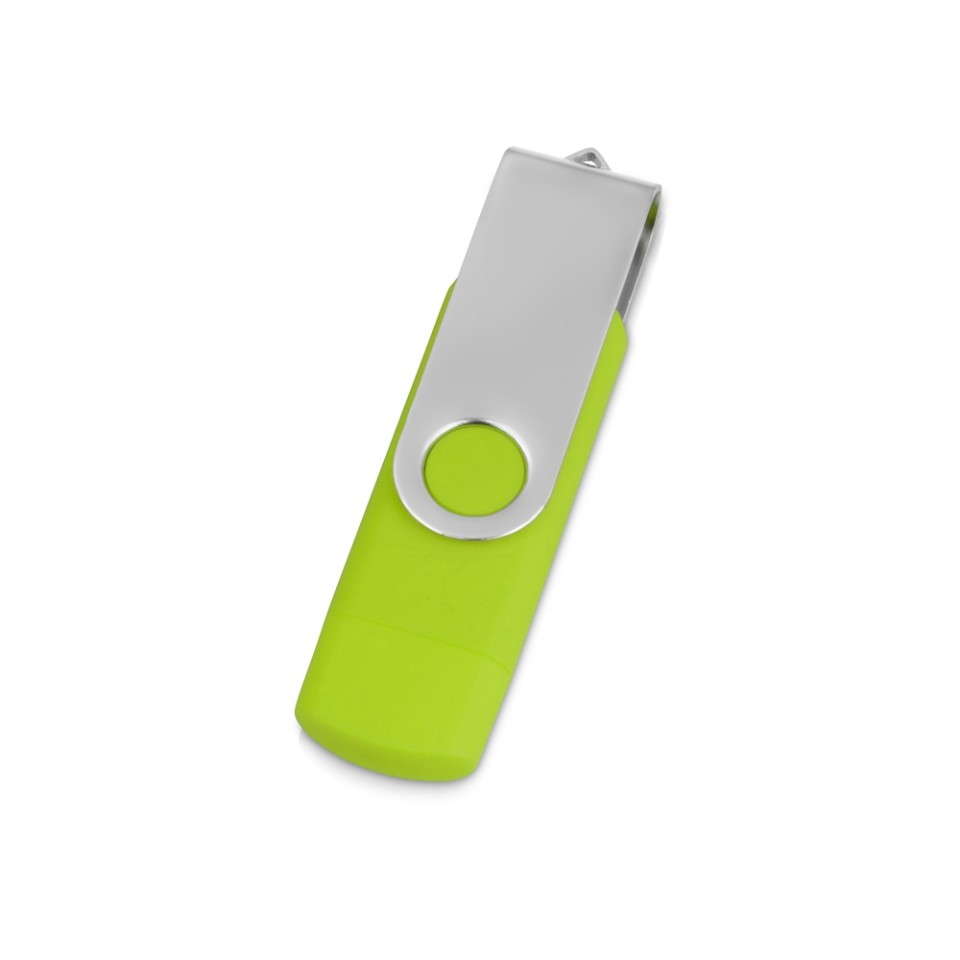 USB/micro USB-флешка 2.0 на 16 Гб «Квебек OTG», зеленое яблоко
