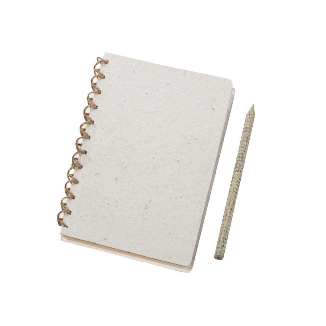 Живой блокнот А5 с бумажным карандашом и семенами цветов микс, белый