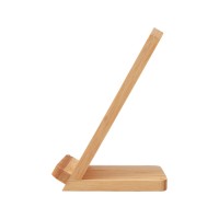 Беспроводное зарядное устройство 2-в-1 с подсветкой лого «Reedia S4», 15 Вт, бамбук, черный