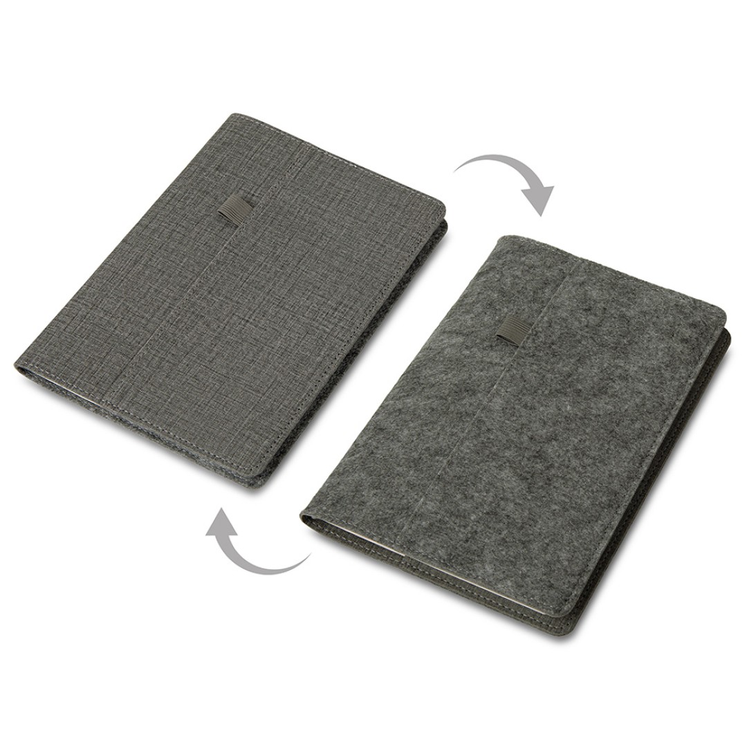 Двустороннее портфолио из рпет-фетра и искусственной кожи "Felt", серый