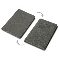 Двустороннее портфолио из рпет-фетра и искусственной кожи "Felt", серый