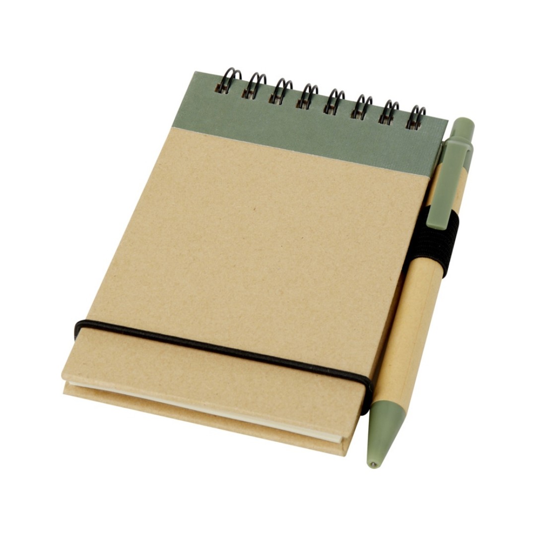 Блокнот А7 "Zuse" с ручкой шариковой, зеленый яркий