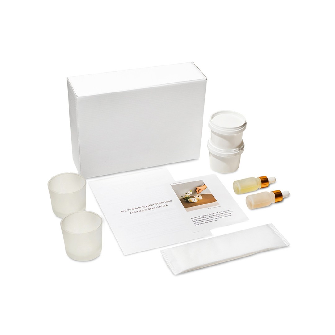Набор для создания 2-х ароматических свечей: амбра и табак/маракуйя, сандал и пачули (без лого LM)