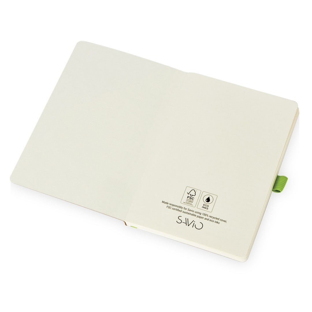 Блокнот "Sevilia Soft", гибкая обложка из крафта A5, 80 листов, крафтовый/зеленое яблоко