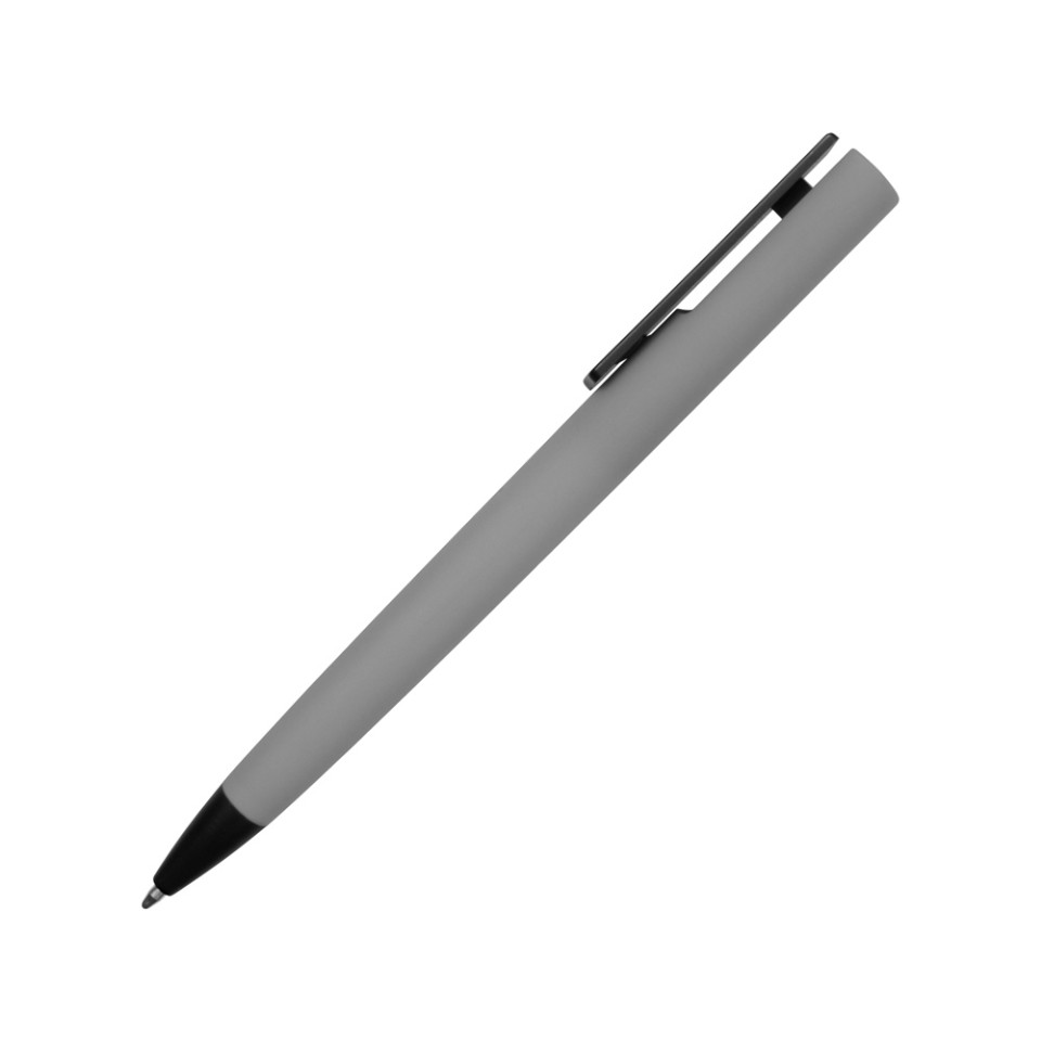 Ручка пластиковая soft-touch шариковая «Taper», серый/черный