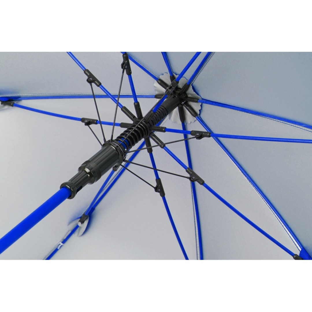 Зонт-трость "Silver Color" полуавтомат, синий/серебристый