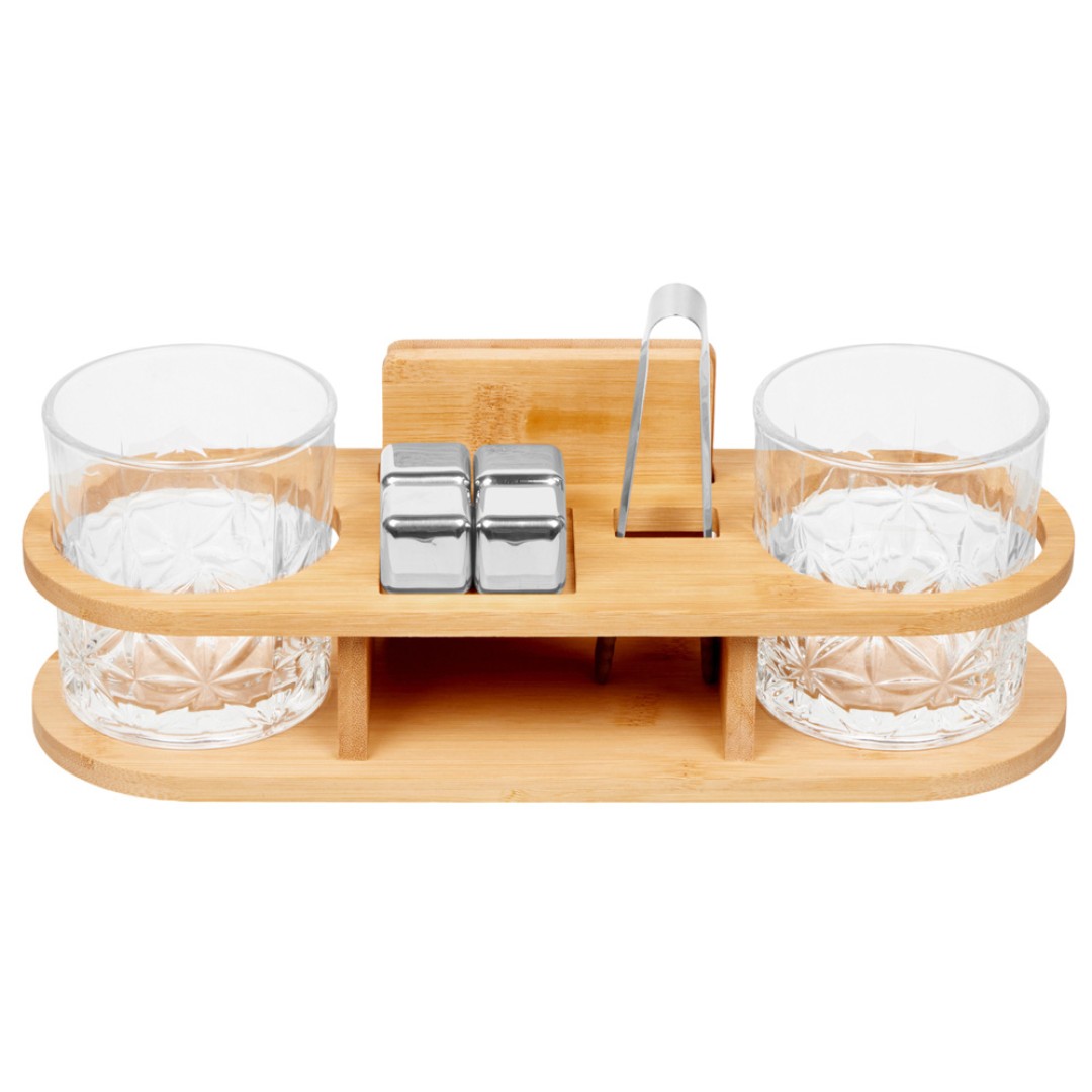 Набор для виски на бамбуковой подставке "Boulevardier"