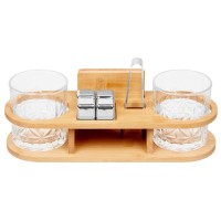 Набор для виски на бамбуковой подставке "Boulevardier"