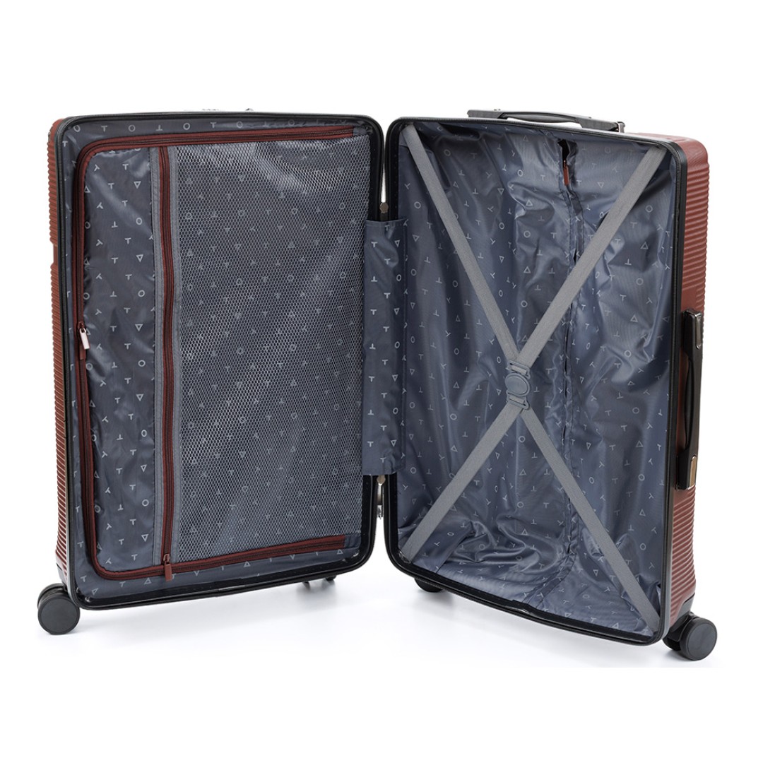 Чемодан TORBER Onego, бордовый, ABS-пластик, 79,5 х 51 х 29 см, 103 л