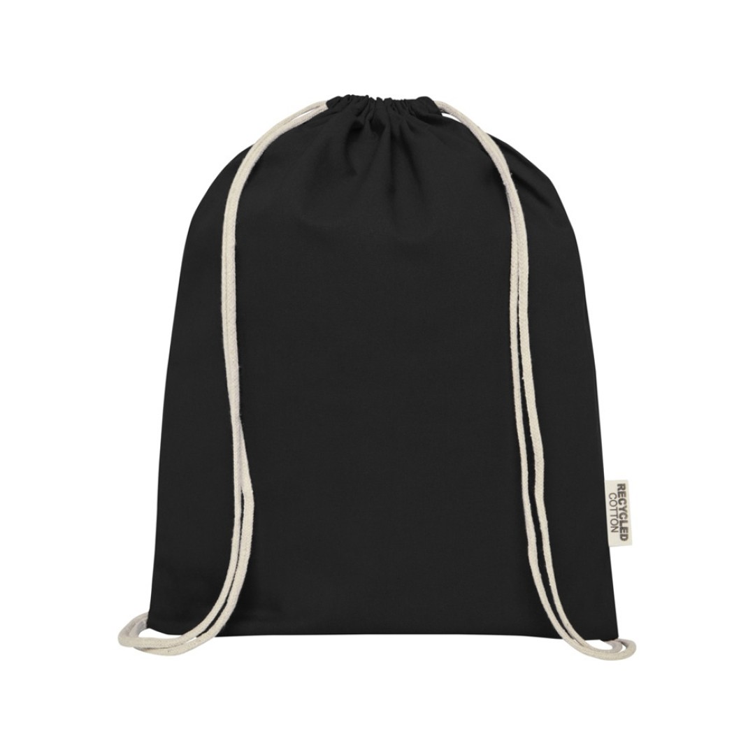 Oregon сумка-кисет из переработанного хлопка, сертифицированного согласно GRS, плотностью 140 г/м2 - сплошной черный