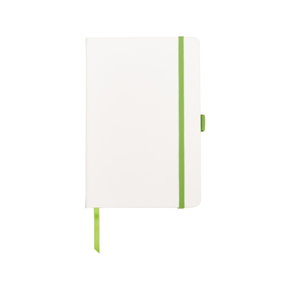 Блокнот "ColorNote White", твердая обложка A5, 80 листов, белый и зеленое яблоко