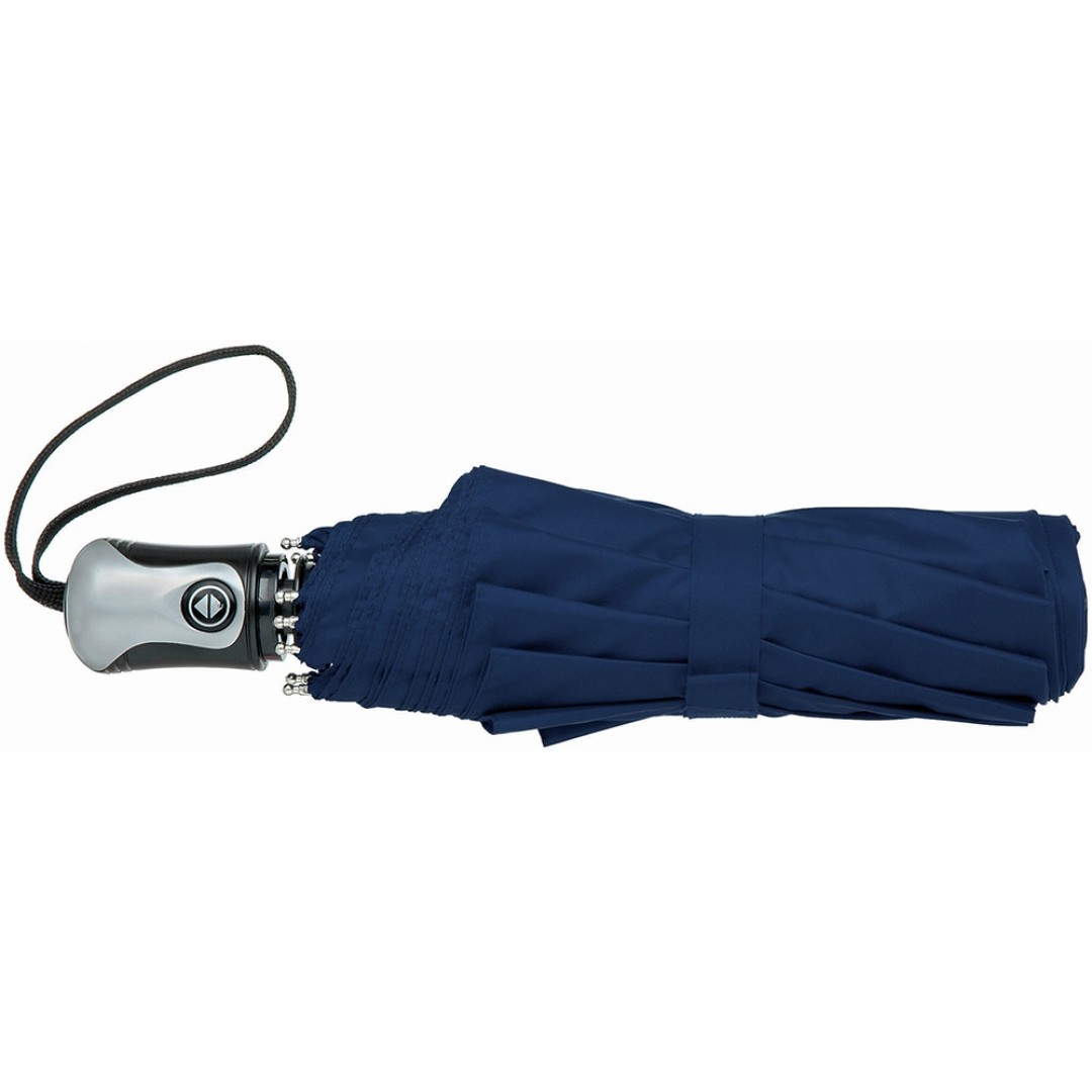 Зонт Alex трехсекционный автоматический 21,5", темно-синий/серебристый (Р)