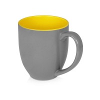 Кружка керамическая «Gracy» 450мл, серый/желтый