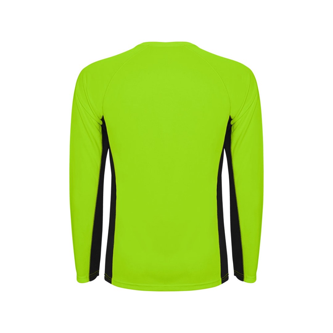 Футболка "Shanghai " мужская с длинным рукавом, неоновый зеленый/черный