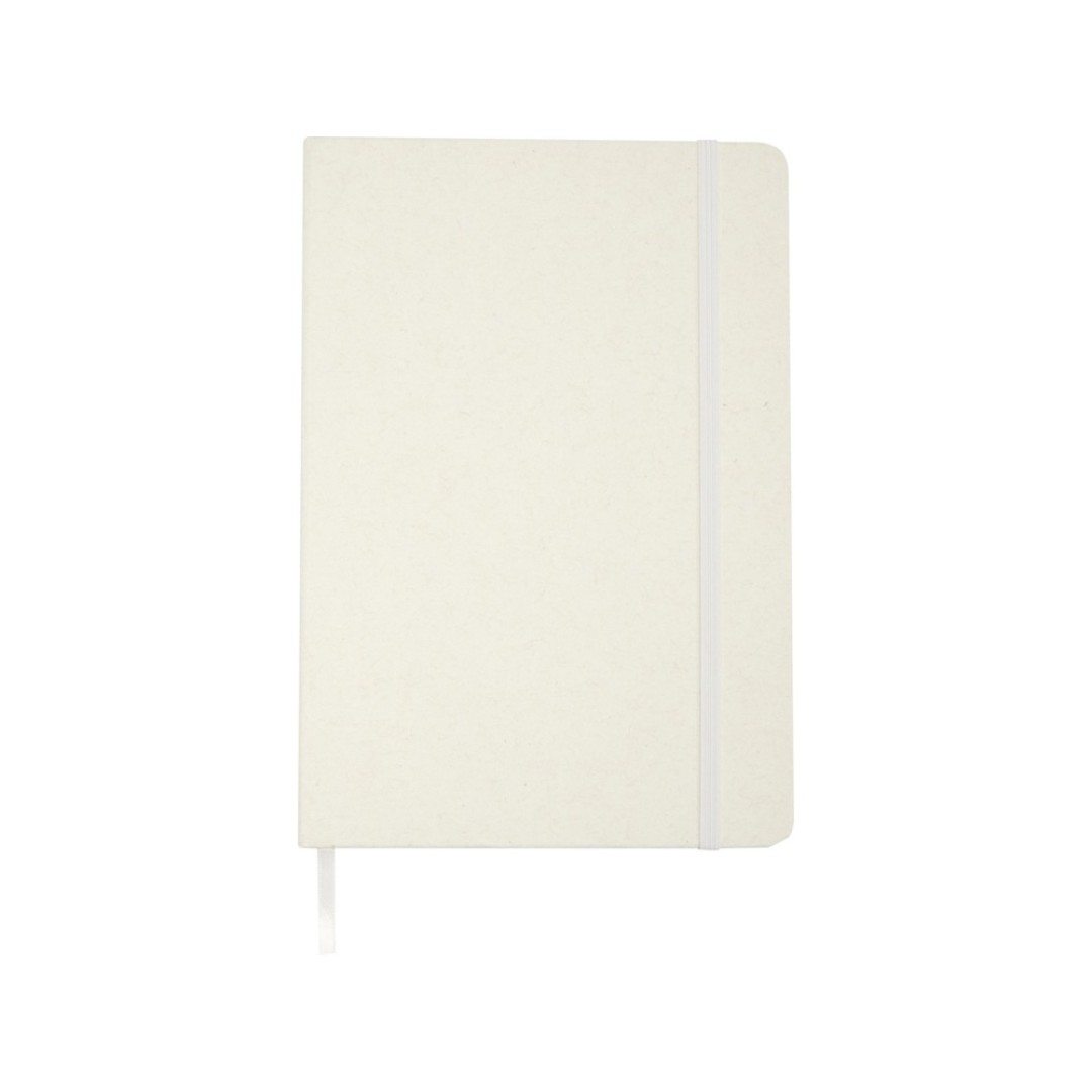 Bass блокнот формата А5 из переработанных материалов, с линованными страницами - Белый