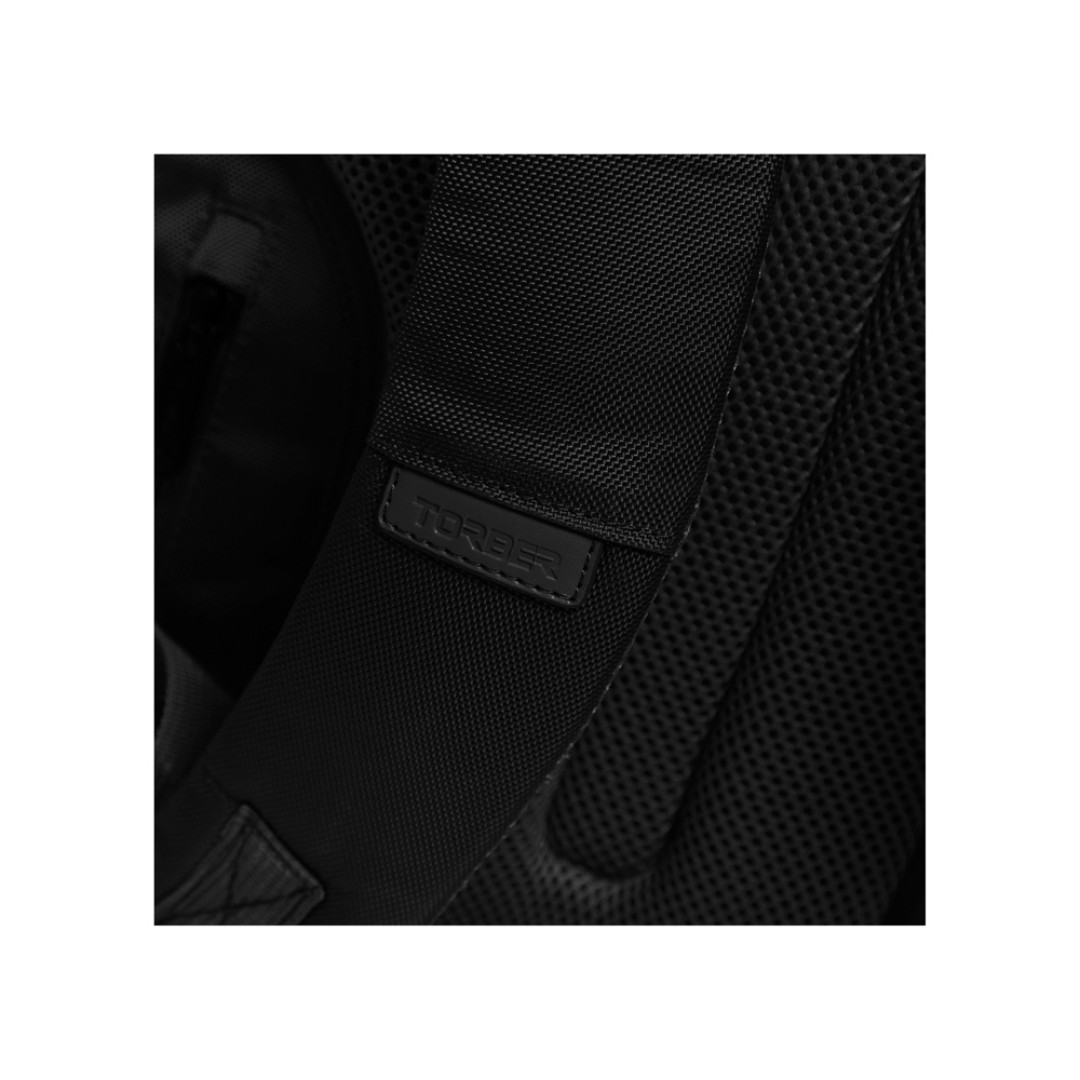 Рюкзак TORBER VECTOR с отделением для ноутбука 15,6", черный, полиэстер 840D, 44 х 30 x 9,5 см