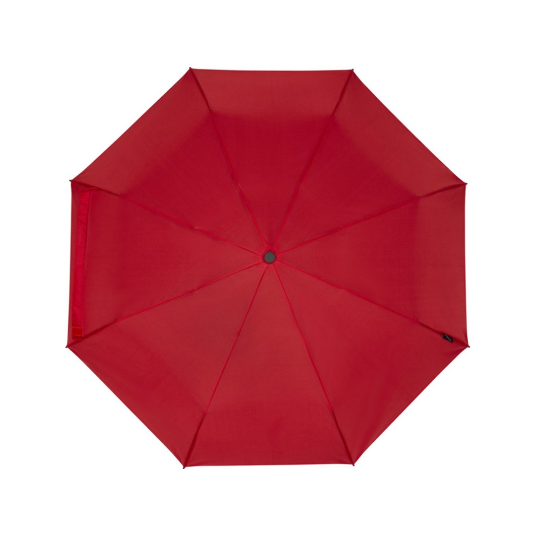 Birgit, складной ветроустойчивый зонт диаметром 21 дюйм из переработанного ПЭТ, красный