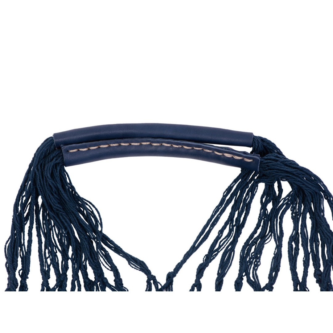 Авоська Dream М "old style" 15 литров с кожаными ручками, темно-синий