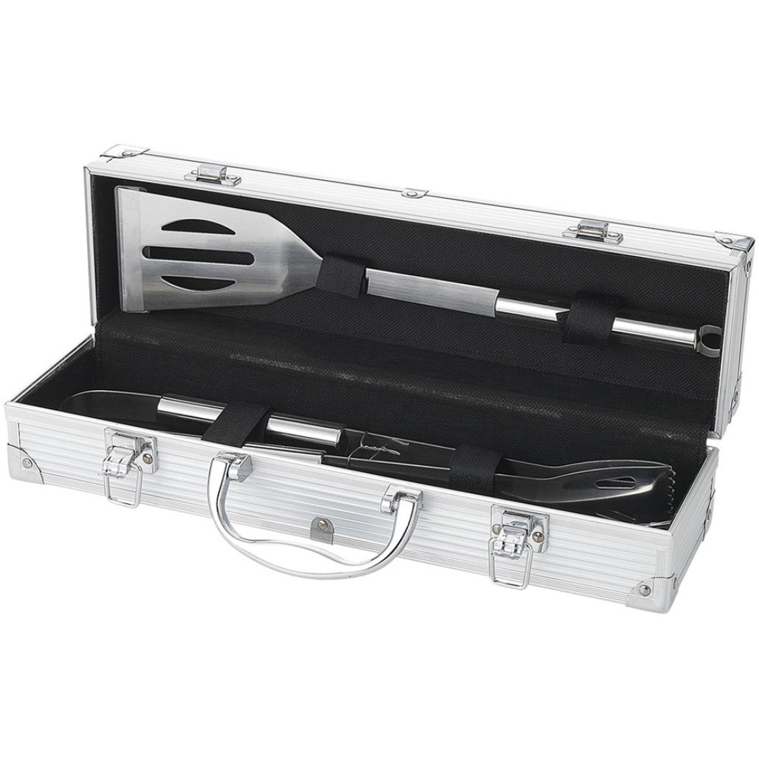 Набор для барбекю в кейсе: лопатка, щипцы, вилка "Salvy" (P)