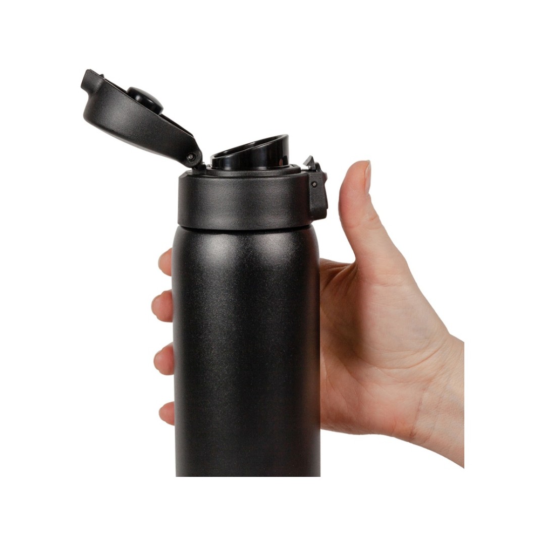 Термокружка Relaxika 701 (0,48 литра), черная (без лого)