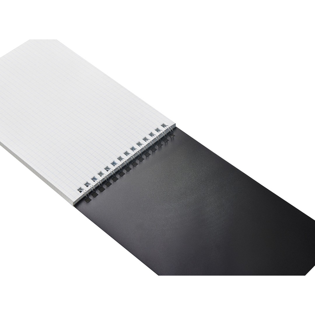 Блокнот на пружине в пластиковой обложке А5, черный