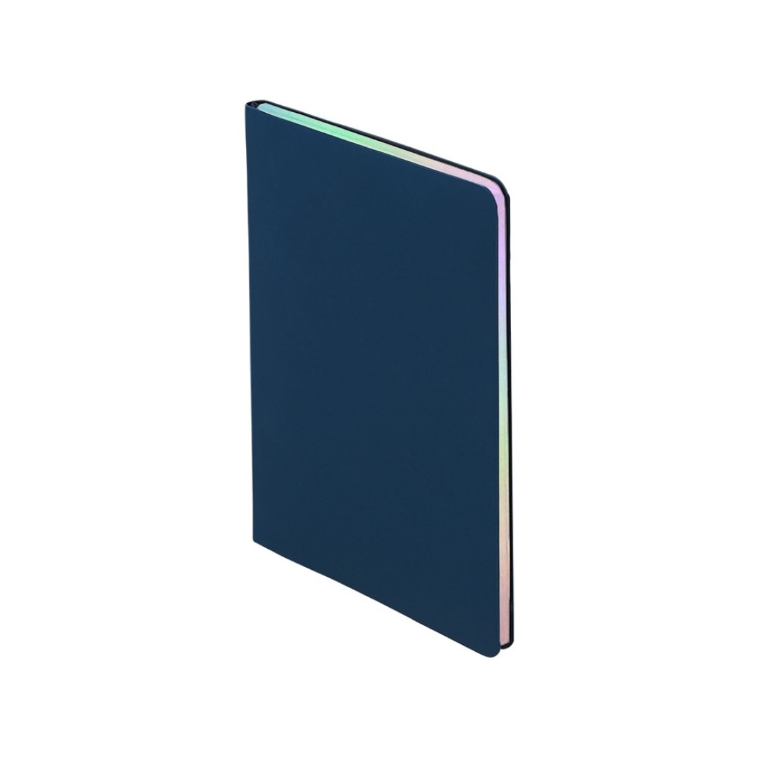 Блокнот А5 в гибкой обложке "Fellini" с голографическим срезом, темно-синий