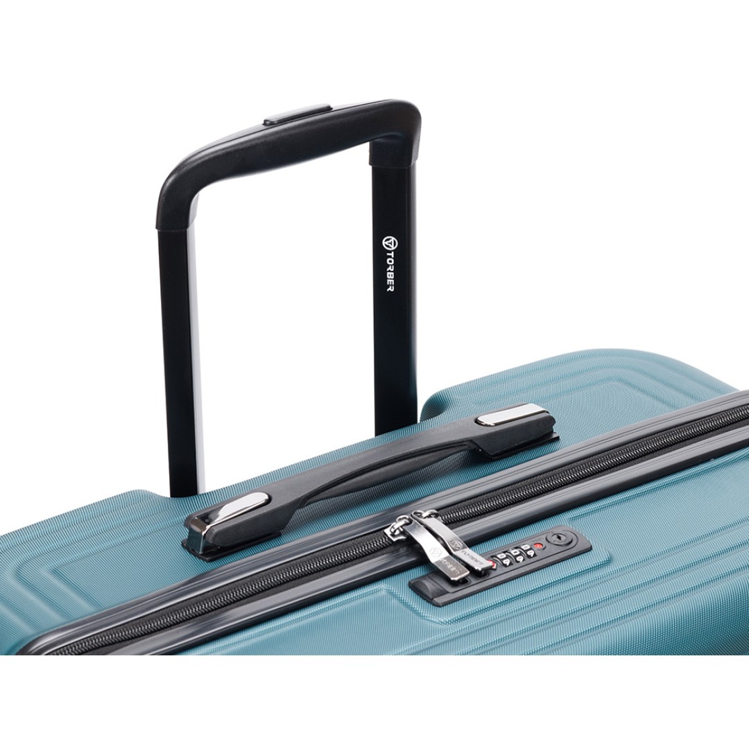 Чемодан TORBER Onego, зелёный, ABS-пластик, 79,5 х 51 х 29 см, 103 л