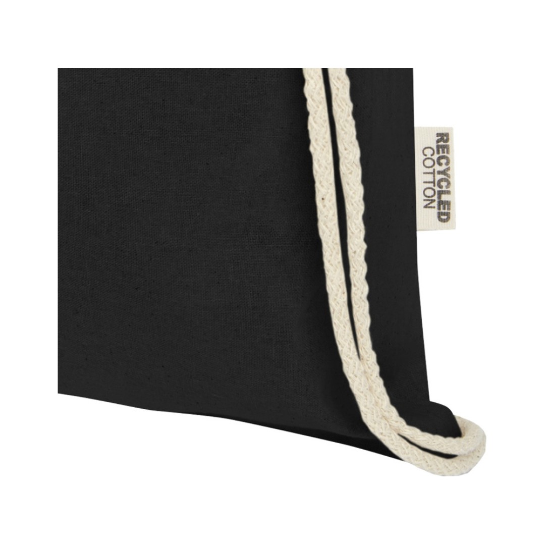 Oregon сумка-кисет из переработанного хлопка, сертифицированного согласно GRS, плотностью 140 г/м2 - сплошной черный