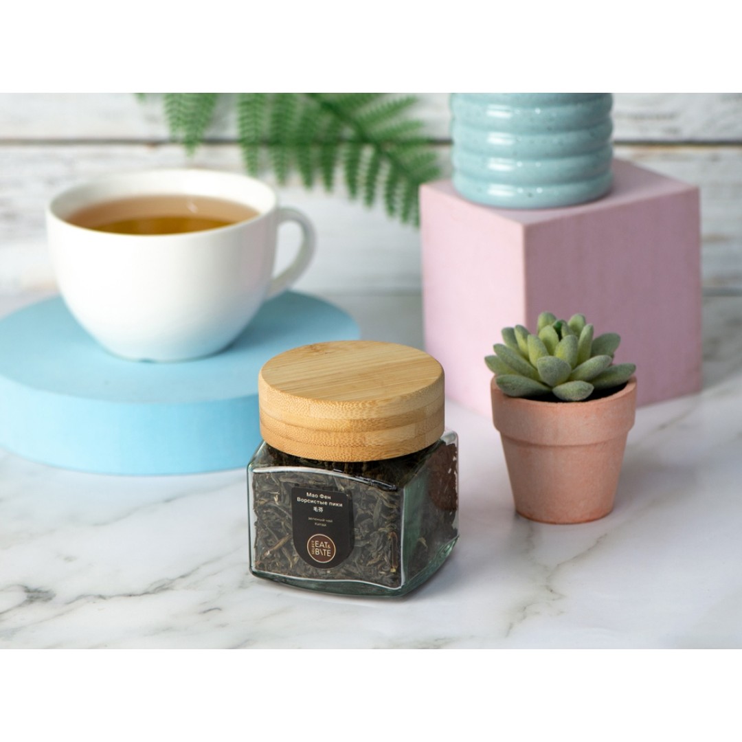 Чай зеленый, серия "Ceremony", Маофэн (ворсистые пики), стеклянная банка