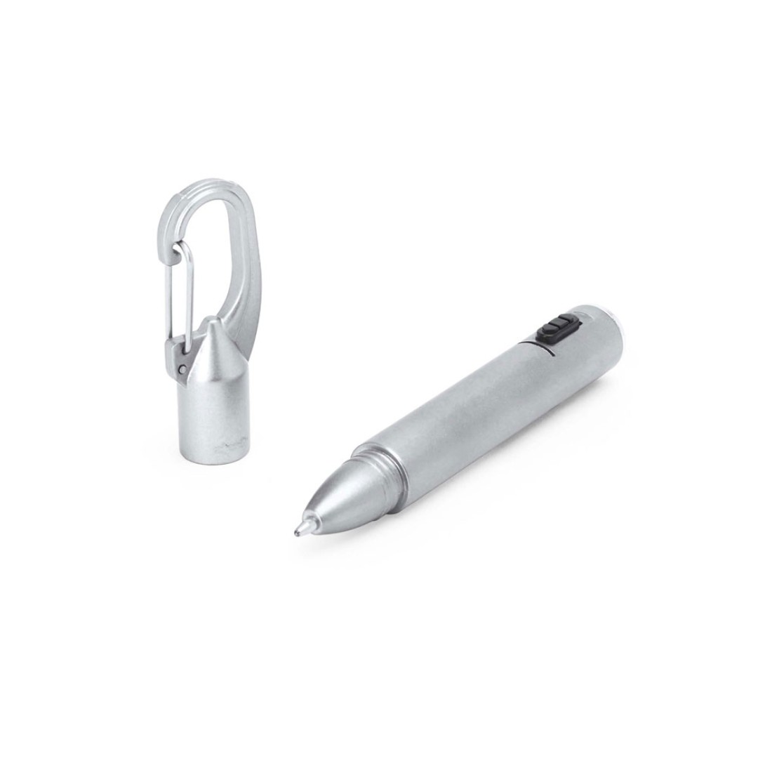 Ручка ARAYA со светодиодным фонариком, серебристый