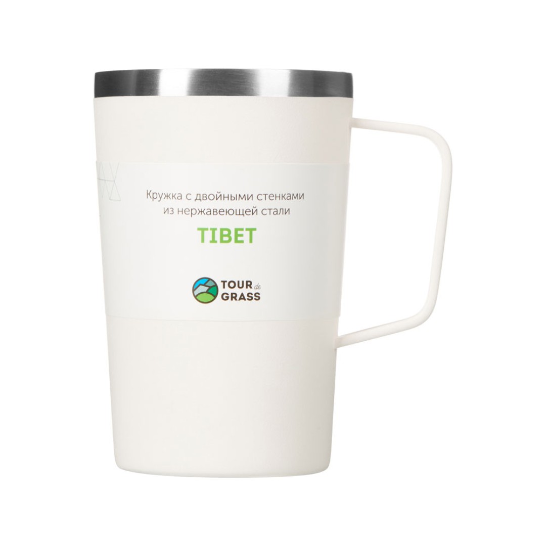 Стальная кружка с двойными стенками и порошковым покрытием "Tibet", белый