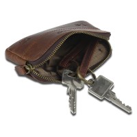 Ключница Mano "Don Leon", натуральная кожа в коричневом цвете, 12 х 7 см