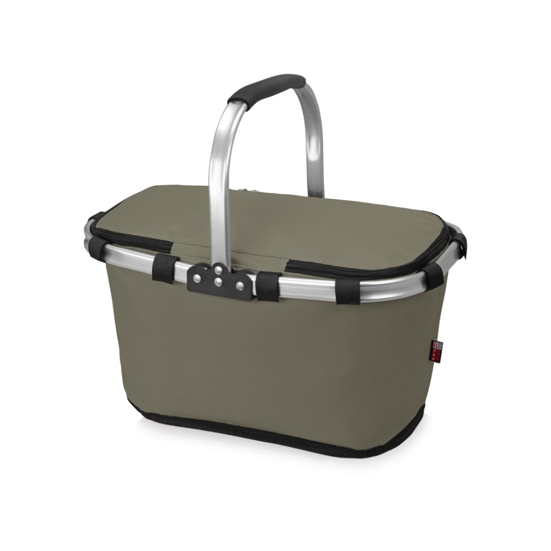 Изотермическая сумка-холодильник "FROST" складная с алюминиевой рамой, серый