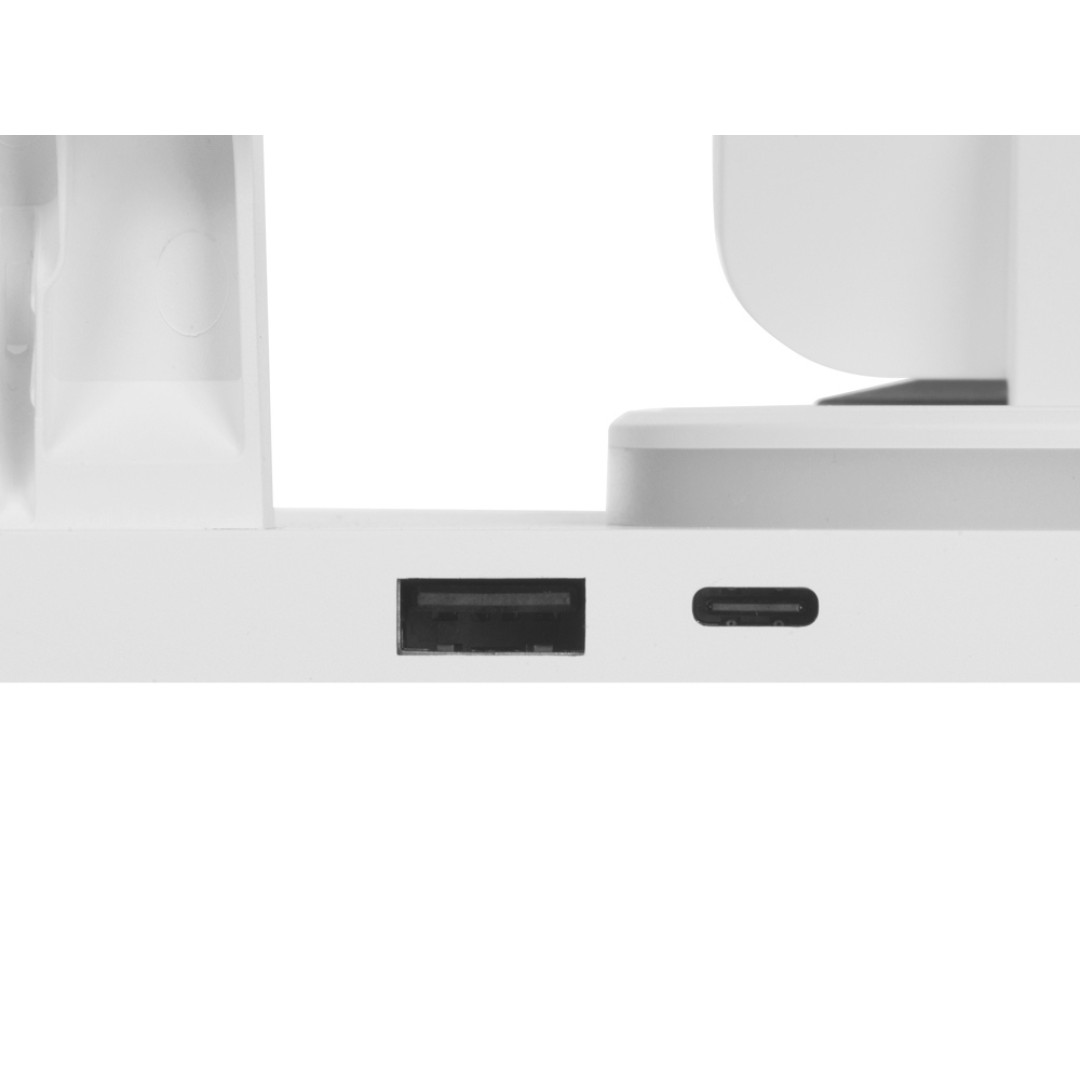 Складная зарядная станция с беспроводной зарядкой «Flashport», 15 Вт, белый (Р)