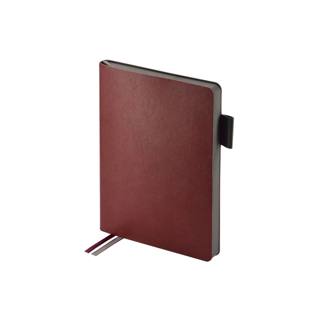 Ежедневник А5 датированный "Boston" 2026, бордовый с серым обрезом