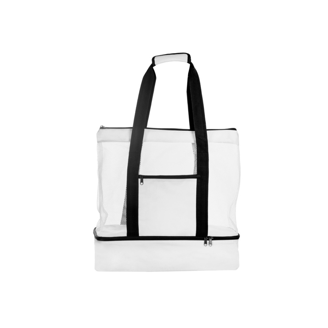 Сумка для шопинга и пляжа «Coolmesh» с изотермическим отделением внизу, белый